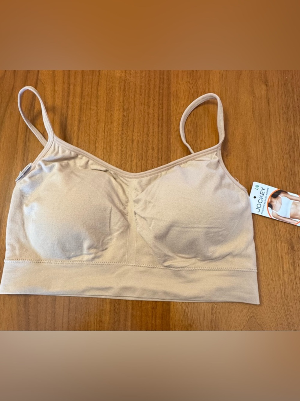 Jockey Women’s Soft Wireless Cami Bralette in Light Cream Size L NWT